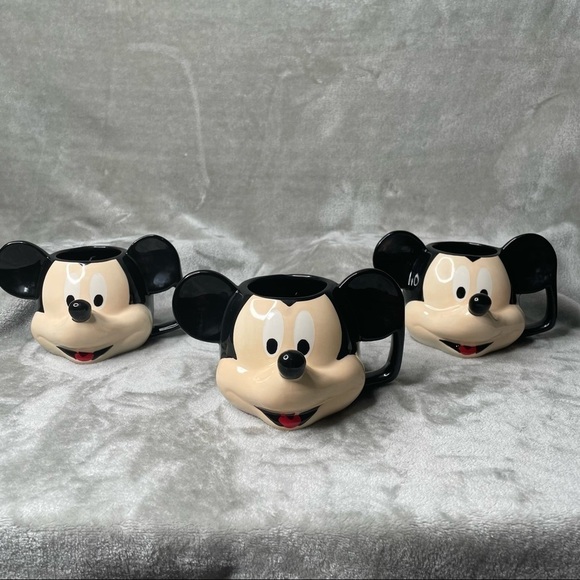 Disney Mickey Mouse & Minnie Mouse Figural Head Coffee Mugs Set of 5 - Picture 11 of 11